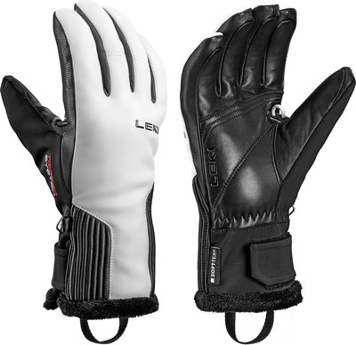 Leki Skihandschuhe mit Soft-Tex-Technologie in Schwarz und Weiß. Leki Skihandschuhe mit Soft-Tex-Technologie in Schwarz und Weiß.