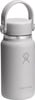 Graue Hydro Flask Flasche mit Griff und Logo.