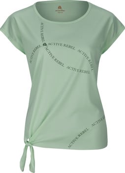 Hellgrünes T-Shirt mit kurzen Ärmeln und 'ACTIVE REBEL'-Logo.