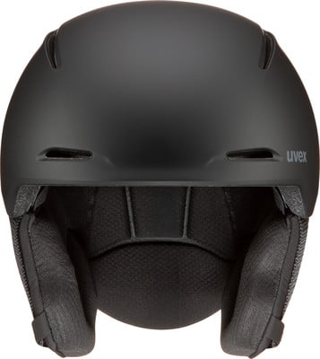 Schwarzer Uvex Skihelm mit Polsterung und Belüftungsöffnungen. Schwarzer Uvex Skihelm mit Polsterung und Belüftungsöffnungen.