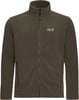 Herren-Fleecejacke von Jack Wolfskin in Dunkelgrün mit Reißverschluss.