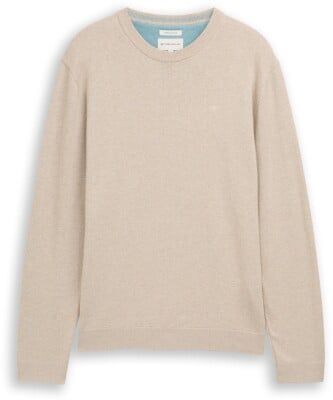 Tom Tailor Basic Crewn kötött férfi pulóver