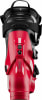 Rote Atomic Skischuhe mit schwarzen Riemen und Schnallen, mit Aufschrift Prime.