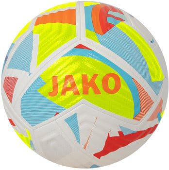 Fußball mit buntem Muster und JAKO-Logo.