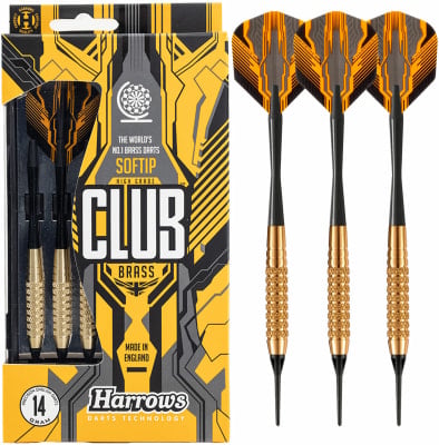 Harrows Club Brass 3er-Set Soft Dartpfeile