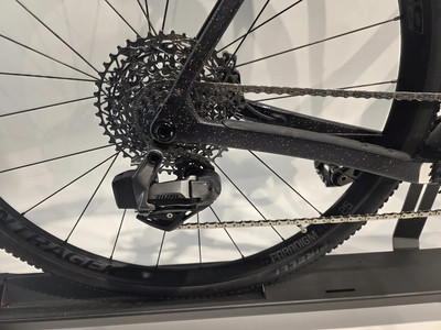 Detail des Mountainbike-Schaltwerks mit Kassette und Kette. Detail des Mountainbike-Schaltwerks mit Kassette und Kette.