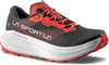 Schwarzer La Sportiva Prodigio Max Laufschuh mit roten Details und weißer Sohle.