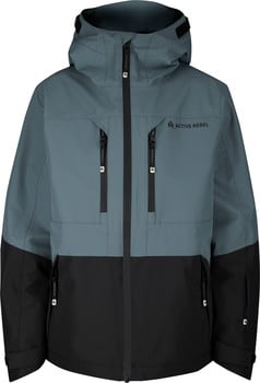 Graue Herrenjacke mit schwarzem Unterteil und Active Rebel Logo.