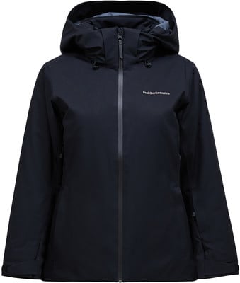 Schwarze Peak Performance Herrenjacke mit Kapuze und Reißverschluss.