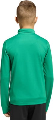 Grüner Pullover mit langen Ärmeln und Stehkragen, Rückansicht. Grüner Pullover mit langen Ärmeln und Stehkragen, Rückansicht.