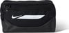 Schwarze Nike Tasche mit weißem Logo und Reißverschluss, perfekt für unterwegs.