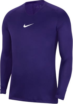 Lila Langarmshirt mit weißem Nike-Logo.