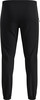 Schwarze Hose mit Logo auf der linken Seite und Reißverschluss rechts.