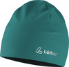 Grüne Wintermütze mit Löffler-Logo.