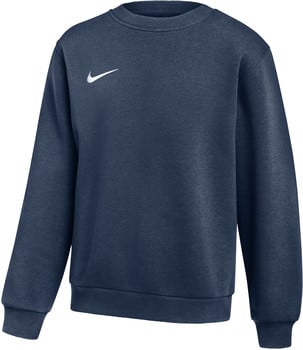 Marineblaue Nike-Sweatshirt mit weißem Logo auf der Brust.
