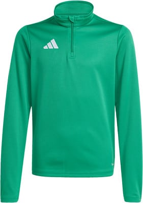 Grüner Adidas Kinderpullover mit kurzem Reißverschluss und Logo. Grüner Adidas Kinderpullover mit kurzem Reißverschluss und Logo.