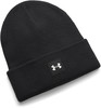 Schwarze Strickmütze mit weißem Under Armour Logo.