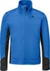 Blaue Herrenjacke mit schwarzen Einsätzen und Logo.