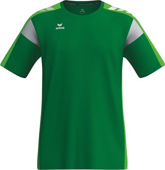Grünes Herren-T-Shirt mit kurzen Ärmeln und weißem Markenlogo.
