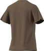 Braunes T-Shirt mit kurzen Ärmeln und detaillierten Nähten am Rücken.