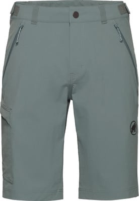 Graue Herrenshorts mit Logo und Reißverschlusstaschen.