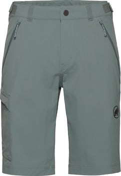 Graue Herrenshorts mit Logo und Reißverschlusstaschen.