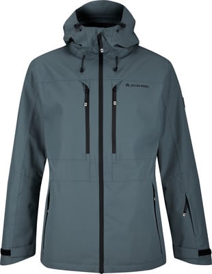 Graue Herrenjacke mit Kapuze und schwarzem Reißverschluss, Marke Active Rebel. Graue Herrenjacke mit Kapuze und schwarzem Reißverschluss, Marke Active Rebel.
