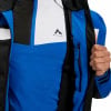 Detail einer McKinley-Jacke mit Logo, Reißverschlüssen und blauen Elementen.
