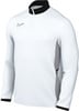 Weißes Nike Sweatshirt mit schwarzem Kragen und Logo, mit grauen Seitenteilen.