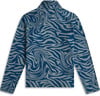 Damenpullover mit langen Ärmeln und blau-grauem Zebra-Print.