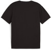 Schwarzes Herren-T-Shirt mit kurzen Ärmeln und Rundhalsausschnitt.
