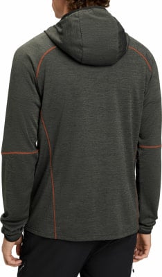 Grüne Herren-Kapuzenjacke mit orangefarbenem Besatz Grüne Herren-Kapuzenjacke mit orangefarbenem Besatz