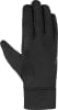 Schwarze Handschuhe mit dezentem Logo an der Seite für sportliche Aktivitäten.