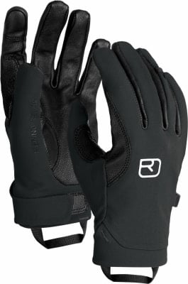 Schwarze Handschuhe mit Logo und MERINOINSIDE-Aufschrift.
